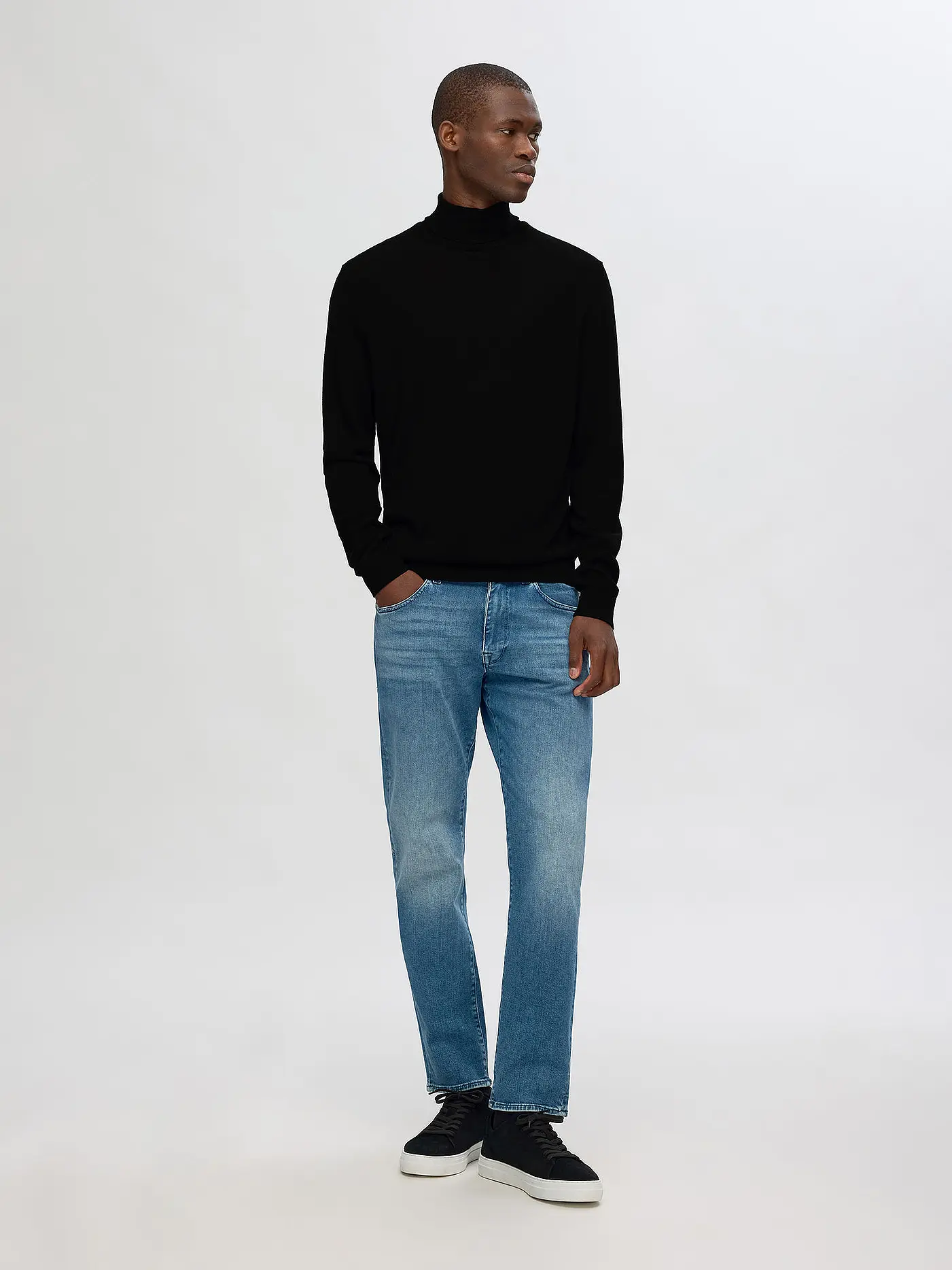 SELECTED | Rollkragenpullover SLHTRAY | schwarz
